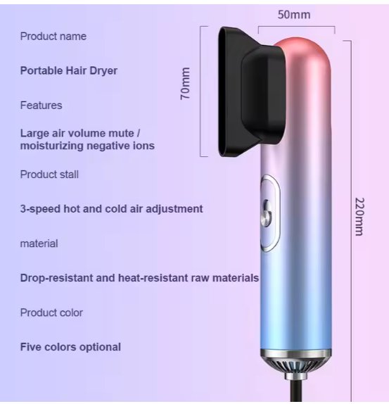 Mini hair dryerمُجَفِّفُ الشَّعْرِ الصَّغِير