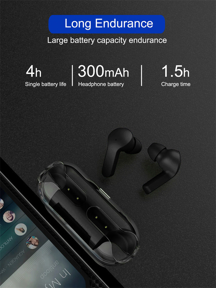 Crystal Clear Wireless Earphones Air 33 سماعات أُذُن لاسِلْكِيَّة كريستالية - شفافة Air 33