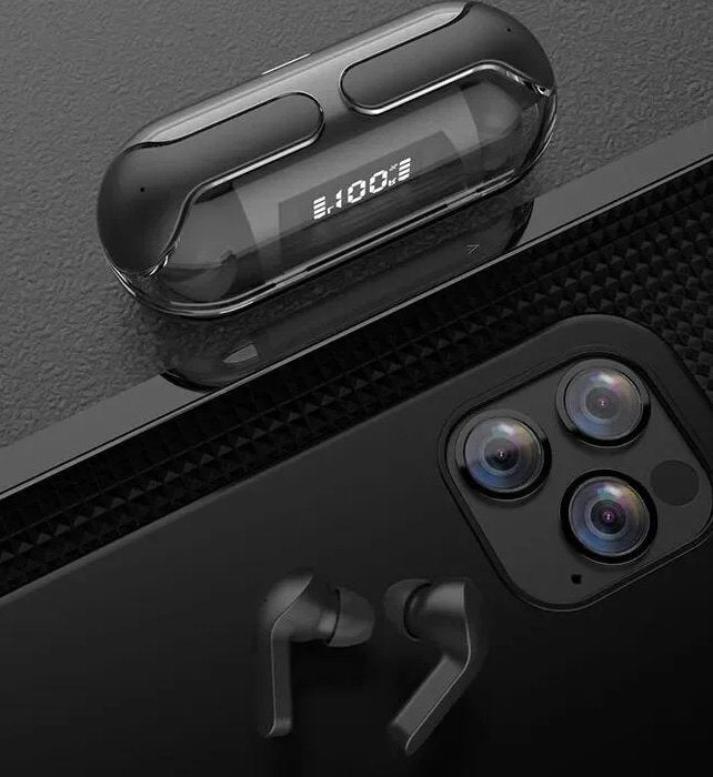 Crystal Clear Wireless Earphones Air 33 سماعات أُذُن لاسِلْكِيَّة كريستالية - شفافة Air 33