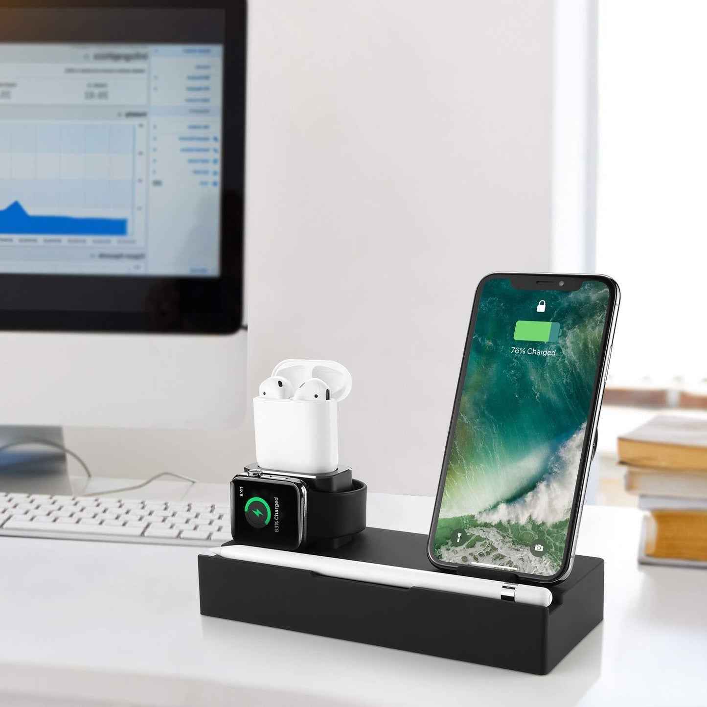 8-in-1 Wireless Charging Stand حَامِلُ الشَّحْنِ اللاسِلْكِيّ ثَمَانِي فِي وَاحِدٍ
