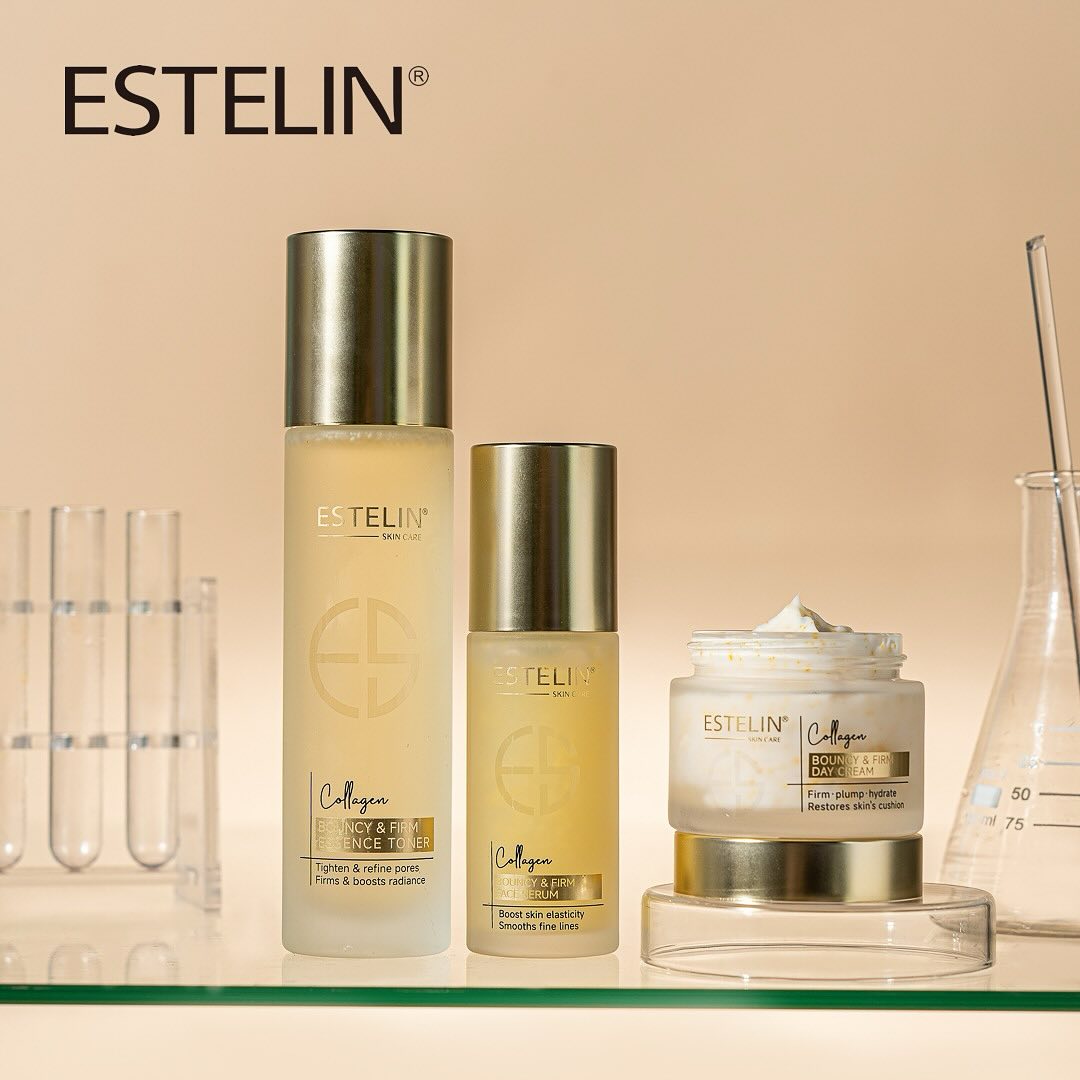 Estelin - Collagen Skincare Set إِسْتِلِين - مَجْمُوعَةُ العِنَايَةِ بِالبَشَرَةِ بِالكُولَاجِين لِلنَّضَارَةِ وَالثَّبَاتِ (الأَصْلِيَّةُ)