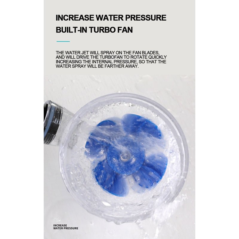 High Pressure Turbo Shower Head رَأْسُ دُشٍّ تَرْبِينِيٌّ بِضَغْطٍ عَالٍ