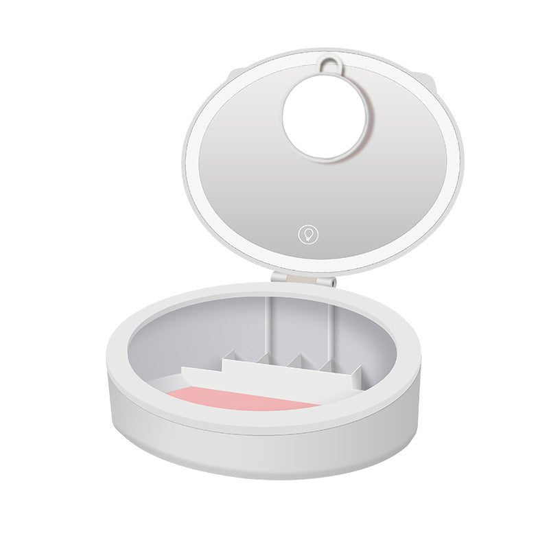 Lighted Makeup Mirror for Table مِرْآةُ مِيكَابْ بِالإِضَاءَةِ لِلطَّاوِلَةِ - لِغُرْفَةِ البَنَاتِ مَعَ صُنْدُوقِ تَخْزِينٍ وَدِيكُورٍ لِلْمَنْزِلِ