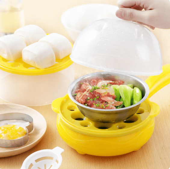 Multi-purpose egg boiler  غَلَّايَةُ بَيضٍ مُتَعَدِّدَةُ الاِسْتِخْدَامِ