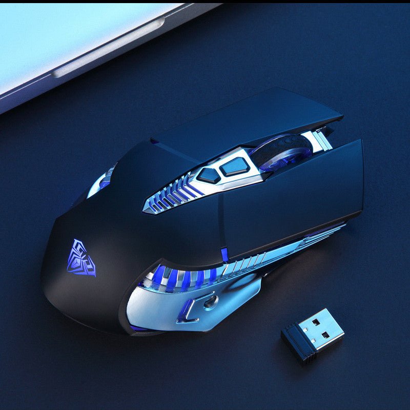 Wireless Silent Bluetooth Gaming Mouse فَأْرَةٌ صَامِتَةٌ لَاسِلْكِيَّةٌ بِتَقْنِيَةِ بِلُوتُوث لِلأَعْبَةِ الإِلِكْتِرُونِيَّةِ