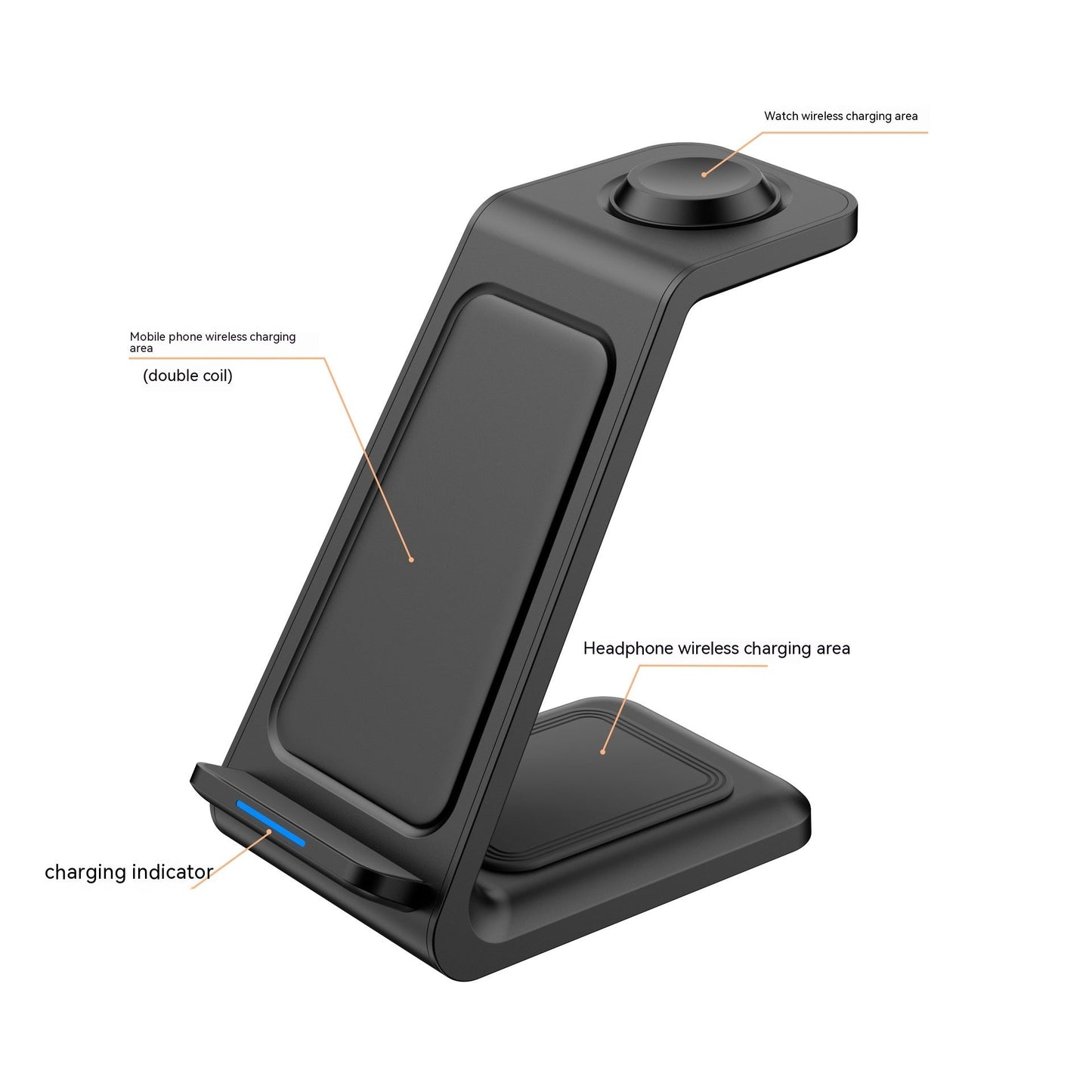 3-in-1 Wireless Charger شاحن لاسِلْكِيّ ٣ فِي ١ شَحْن سَرِيع - وَرَاقِيّ وَرَأْسِيّ